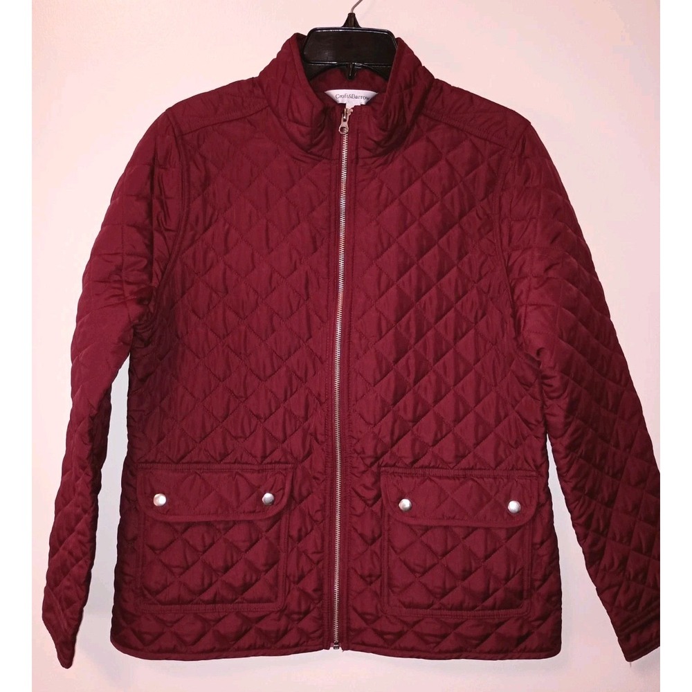 Croft & Barrow Women's Quilted Jacket Cabernet Size M Lightweight‎ Warm Layering